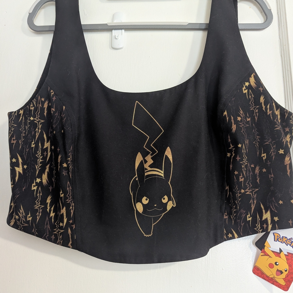 NWT BlackMilk Pokémon Black and Gold Crop Top